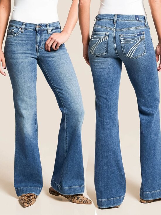 7 For All Mankind Denim - 7 For All Mankind Dojo Tailorless Bootcut Flare Jeans 26